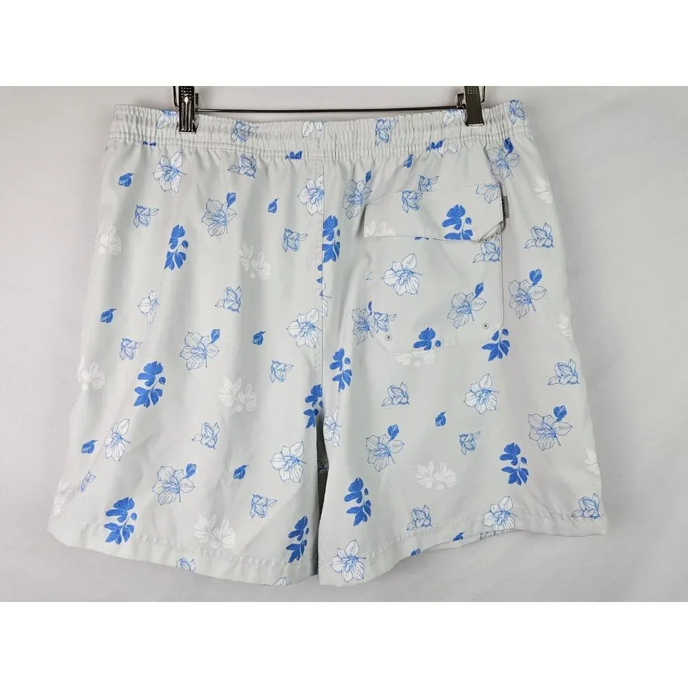 Magellan Men's Swim Trunks Size XL Blue Floral Fish Gear Swimsuit Shorts